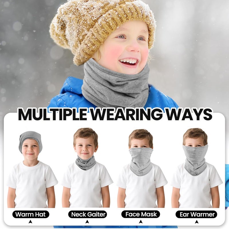 Beehow Store Kids Balaclava Ski Mask&Neck Gaiter Winter for Boys&Girls,Fleece Windproof Neck Warmer for Skiing Cycling Hiking - Image 4
